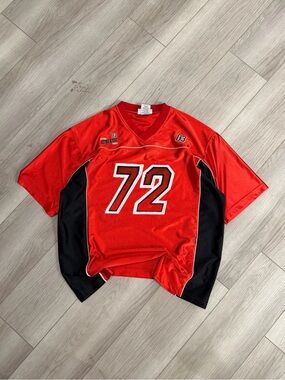 Vintage 00’s Red Athletic Number 72 Short-Sleeve Men's Jersey